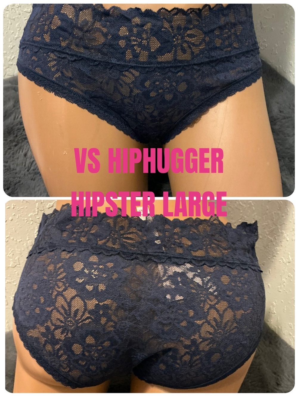 Victoria's Secret Navy Floral Lace Hipster